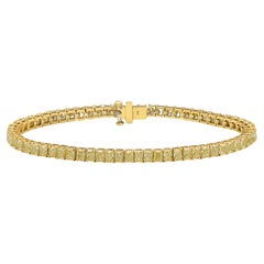 Colori rari Bracciale tennis con diamanti gialli a cuscino da 7,43 carati