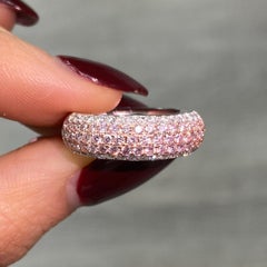 Rare Colors - Pink and White Natural Diamond Five Row Half Eternity Ring