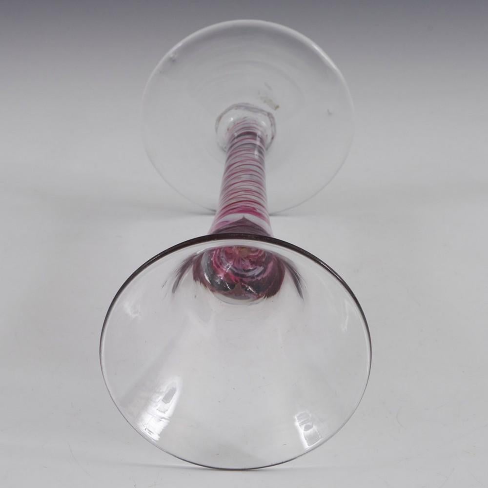 18th Century and Earlier Rare Colour Twist Wine Glass, c1780 For Sale