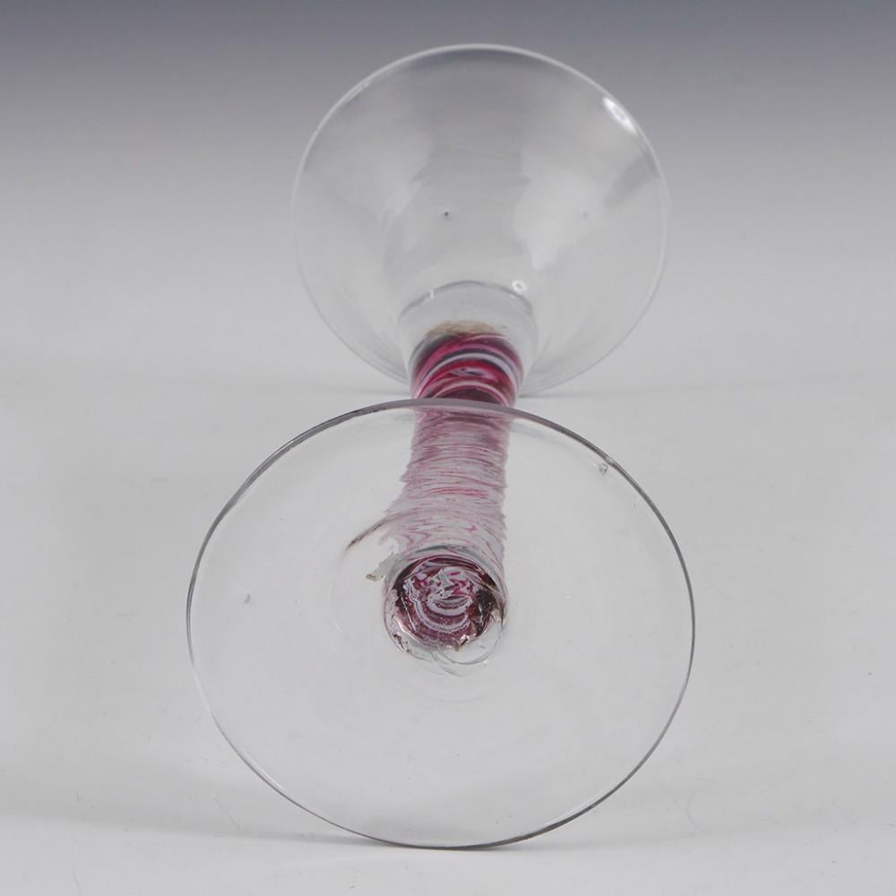 Rare Colour Twist Wine Glass, c1780 For Sale 1