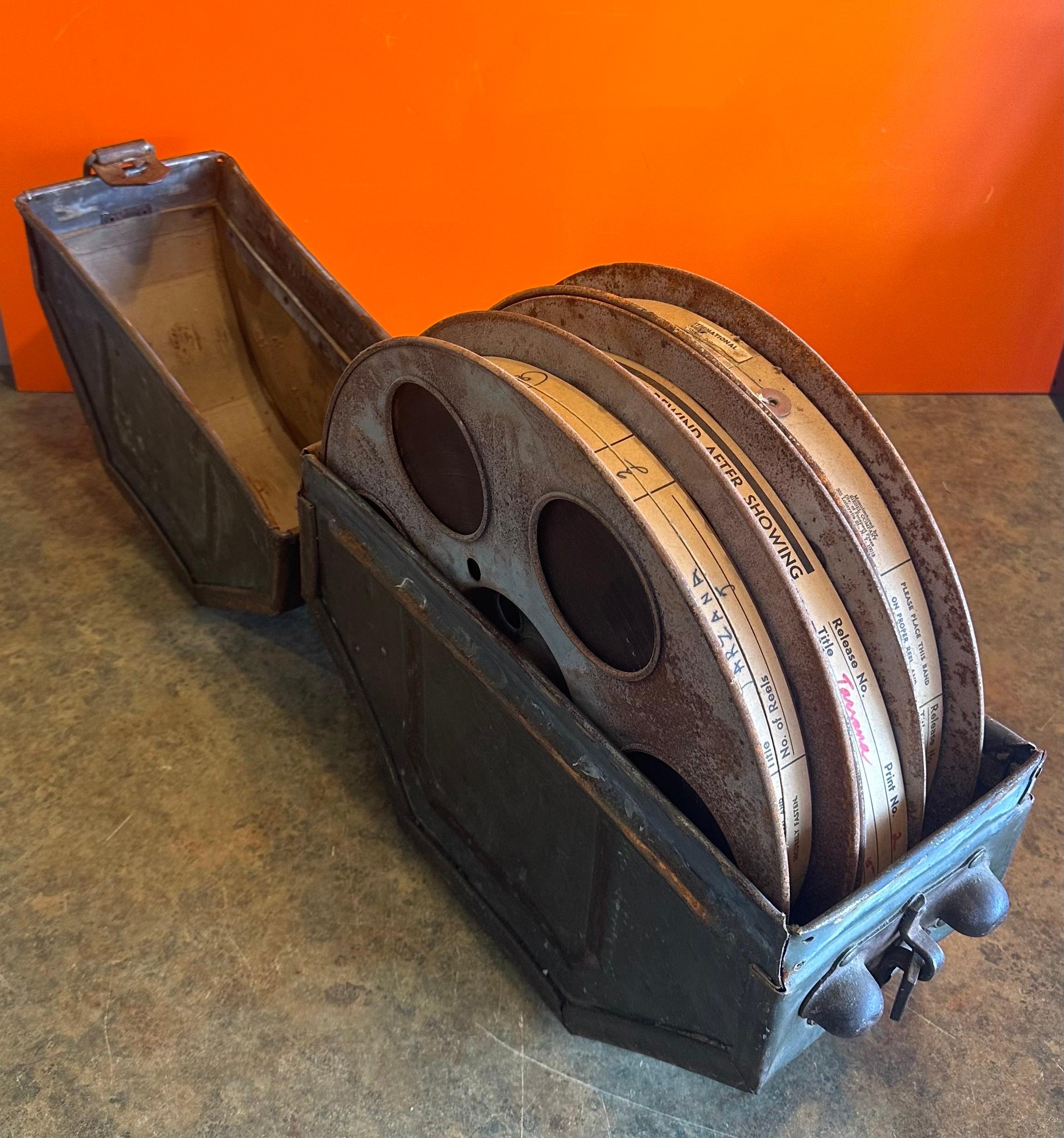 Rare Columbia Film Studios Motion Picture Reel Case with 35mm Movie 