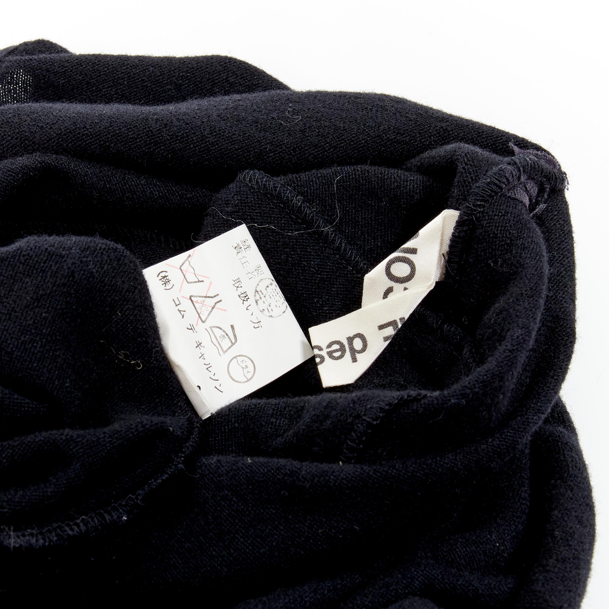 rare COMME DES GARCONS 1980's Vintage black asymmetric neckline hooded dress M For Sale 5