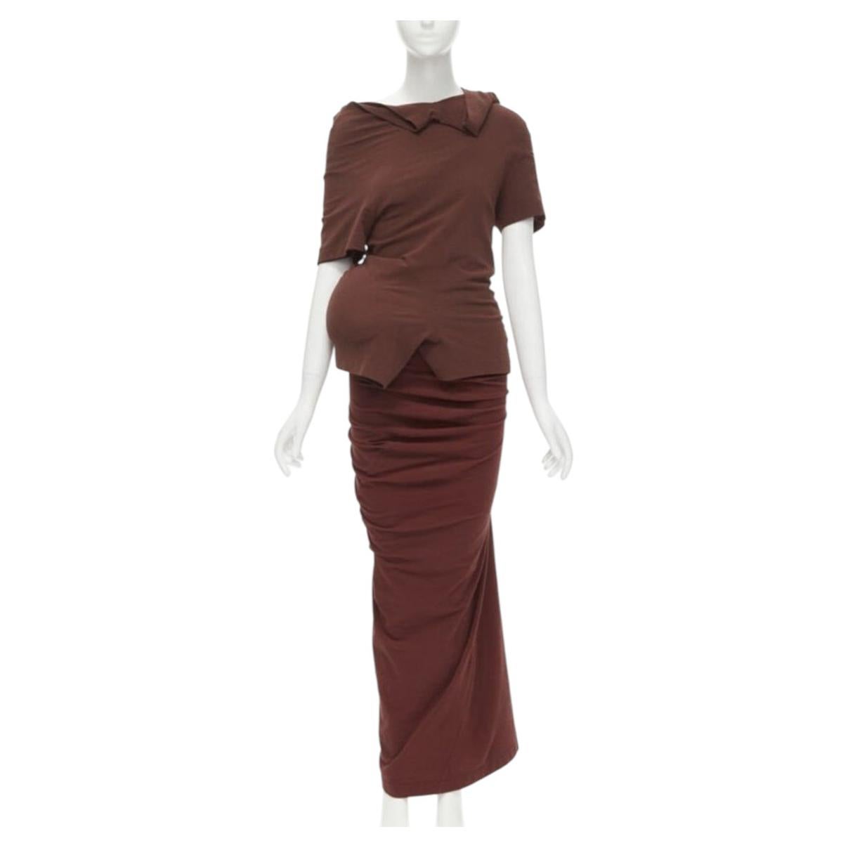 Pre-owned Comme Des Garçons Rare Comme Des Garcons 1997 Lumps Bumps Padded Irregular Cut Top Skirt Set M In Brown