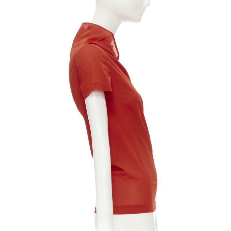 rare COMME DES GARCONS 1997 Lumps Bumps red asymmetric cowl neck bias cut top In Excellent Condition In Hong Kong, NT