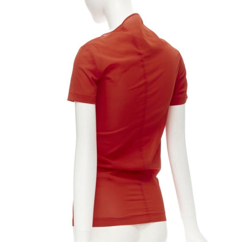 rare COMME DES GARCONS 1997 Lumps Bumps red asymmetric cowl neck bias cut top 1