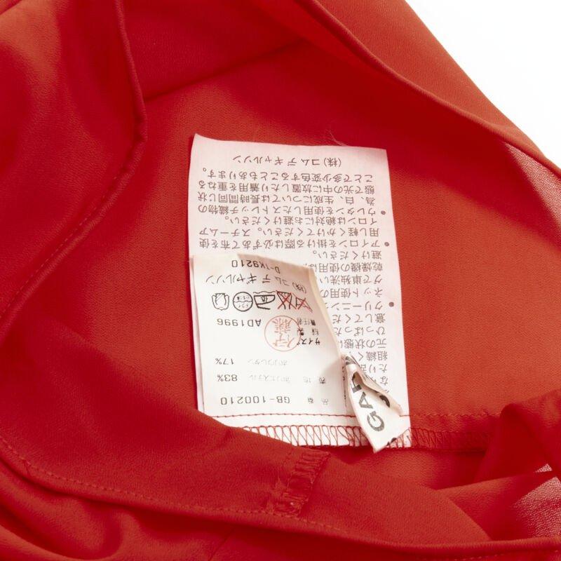 rare COMME DES GARCONS 1997 Lumps Bumps red asymmetric cowl neck bias cut top 3
