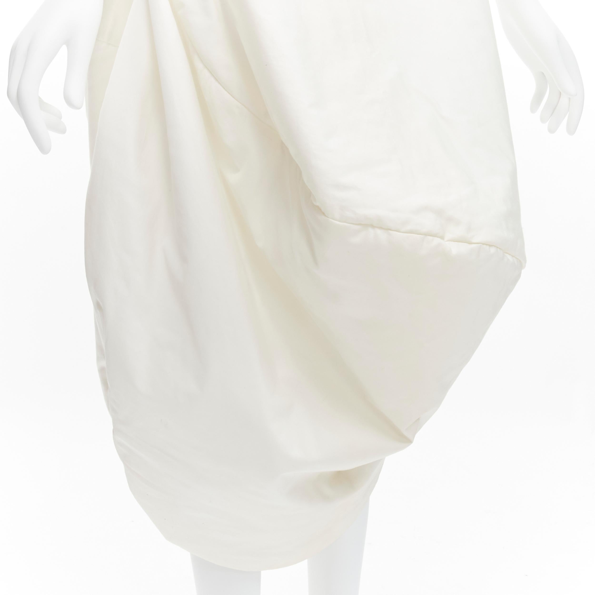 rare COMME DES GARCONS 1997 Runway Lumps Bumps 3D white cotton bubble skirt M For Sale 6