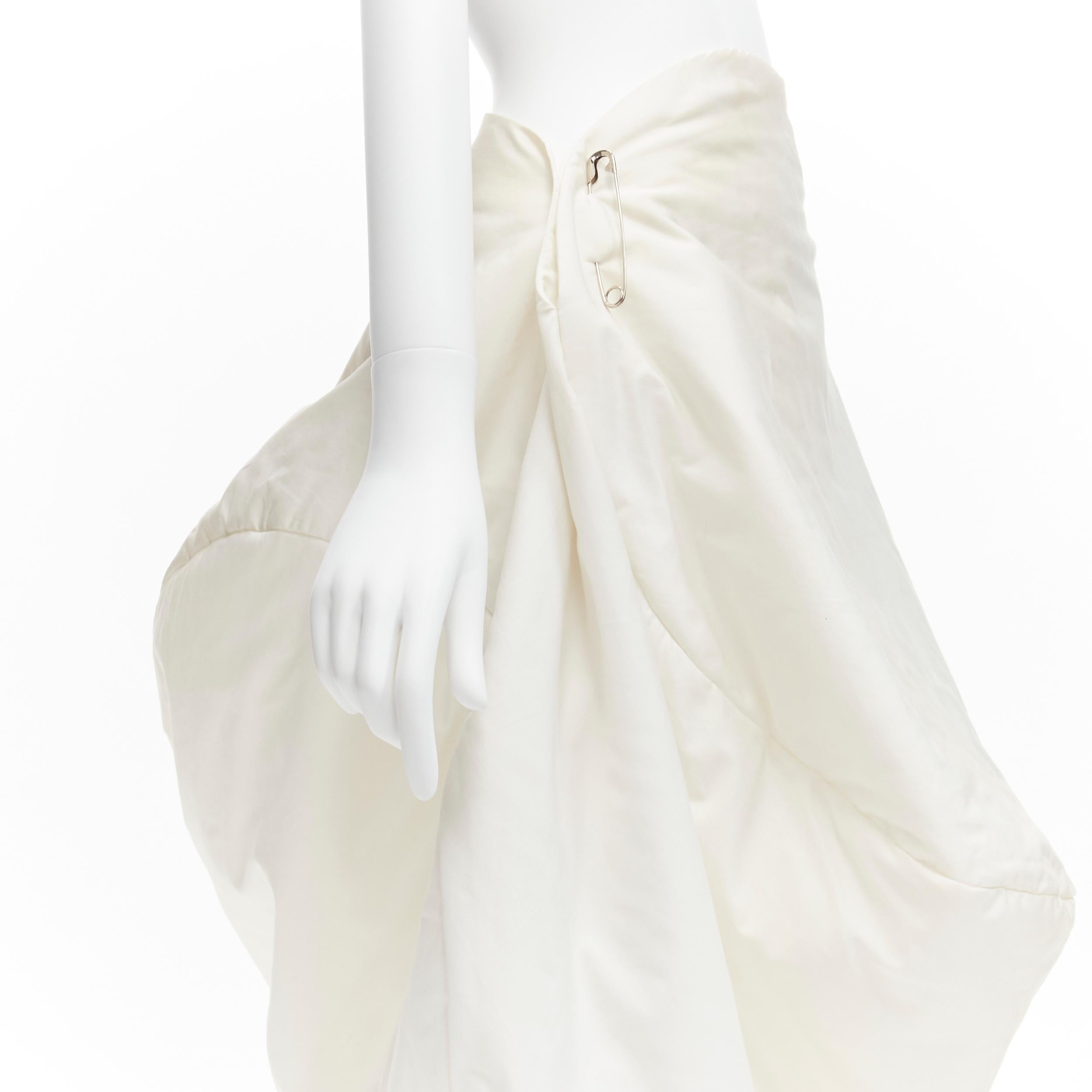 rare COMME DES GARCONS 1997 Runway Lumps Bumps 3D white cotton bubble skirt M 6