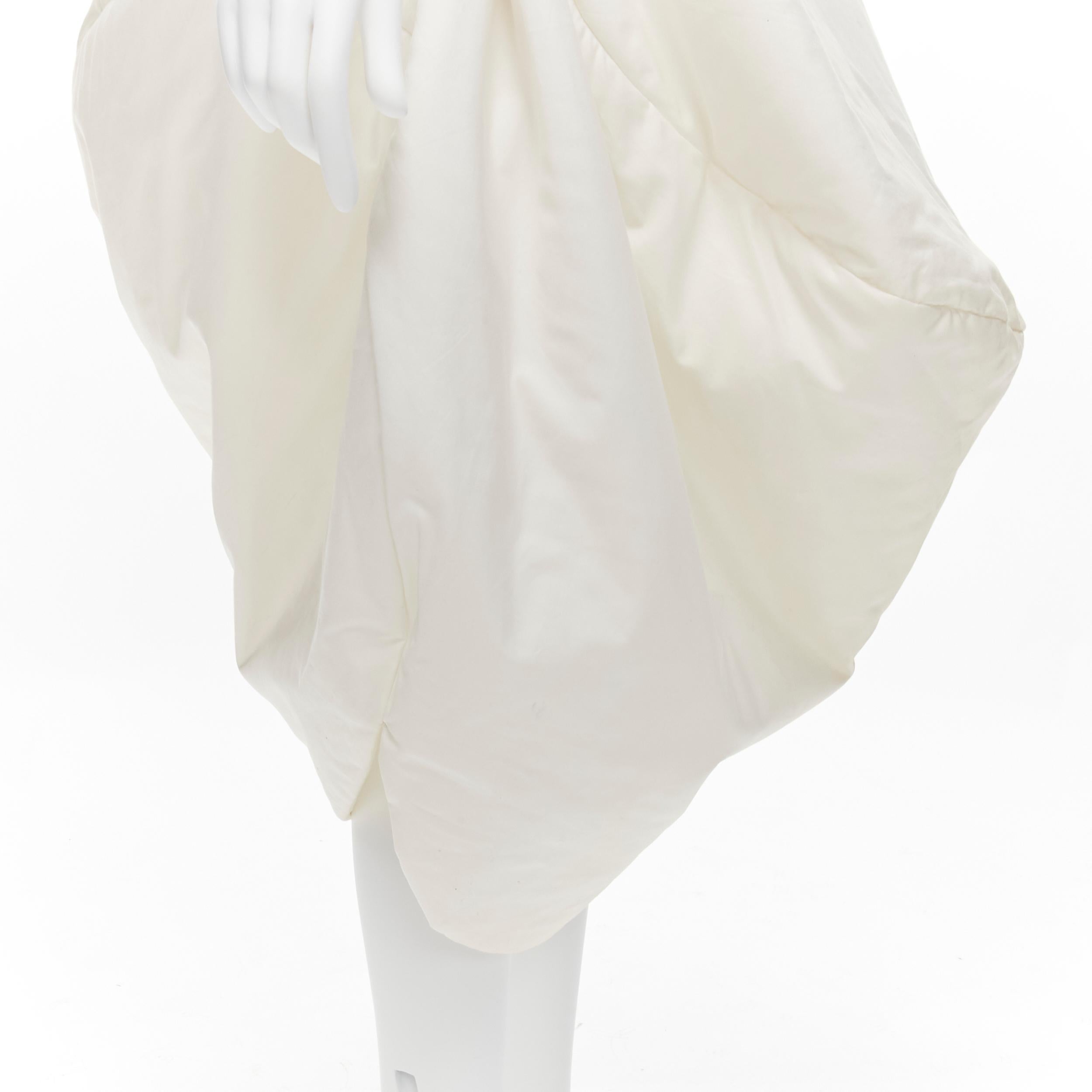 rare COMME DES GARCONS 1997 Runway Lumps Bumps 3D white cotton bubble skirt M For Sale 8