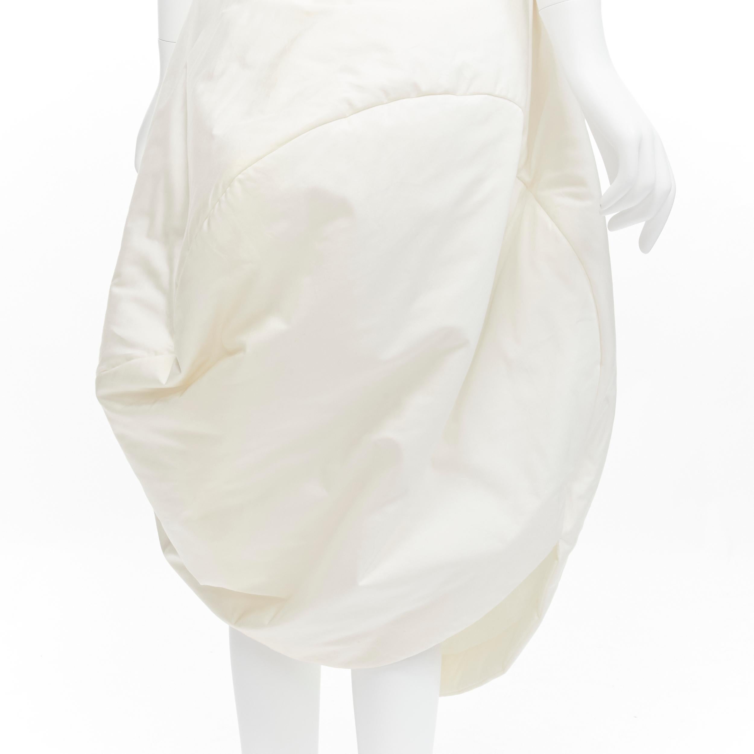 rare COMME DES GARCONS 1997 Runway Lumps Bumps 3D white cotton bubble skirt M For Sale 9