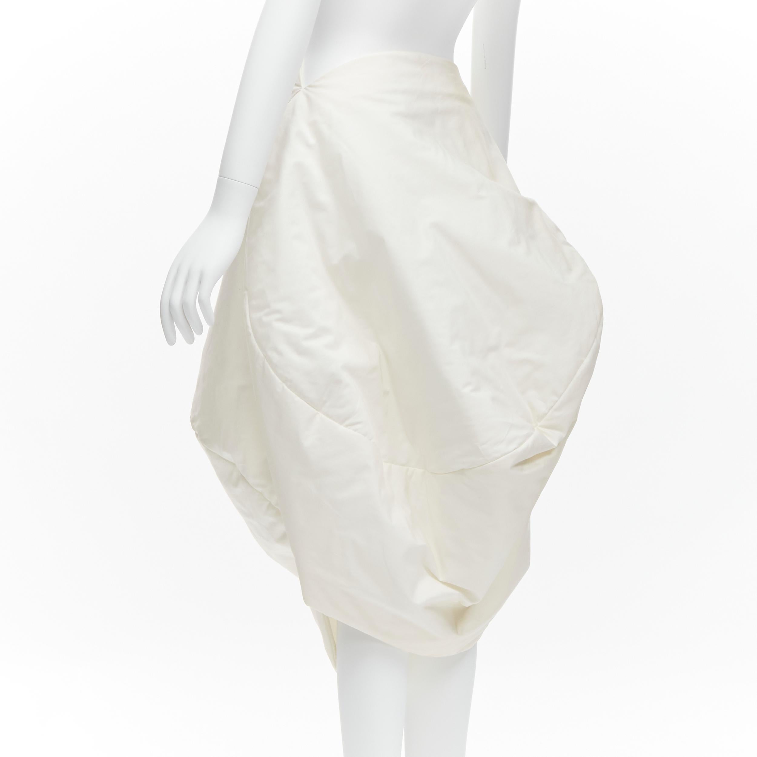 rare COMME DES GARCONS 1997 Runway Lumps Bumps 3D white cotton bubble skirt M 1