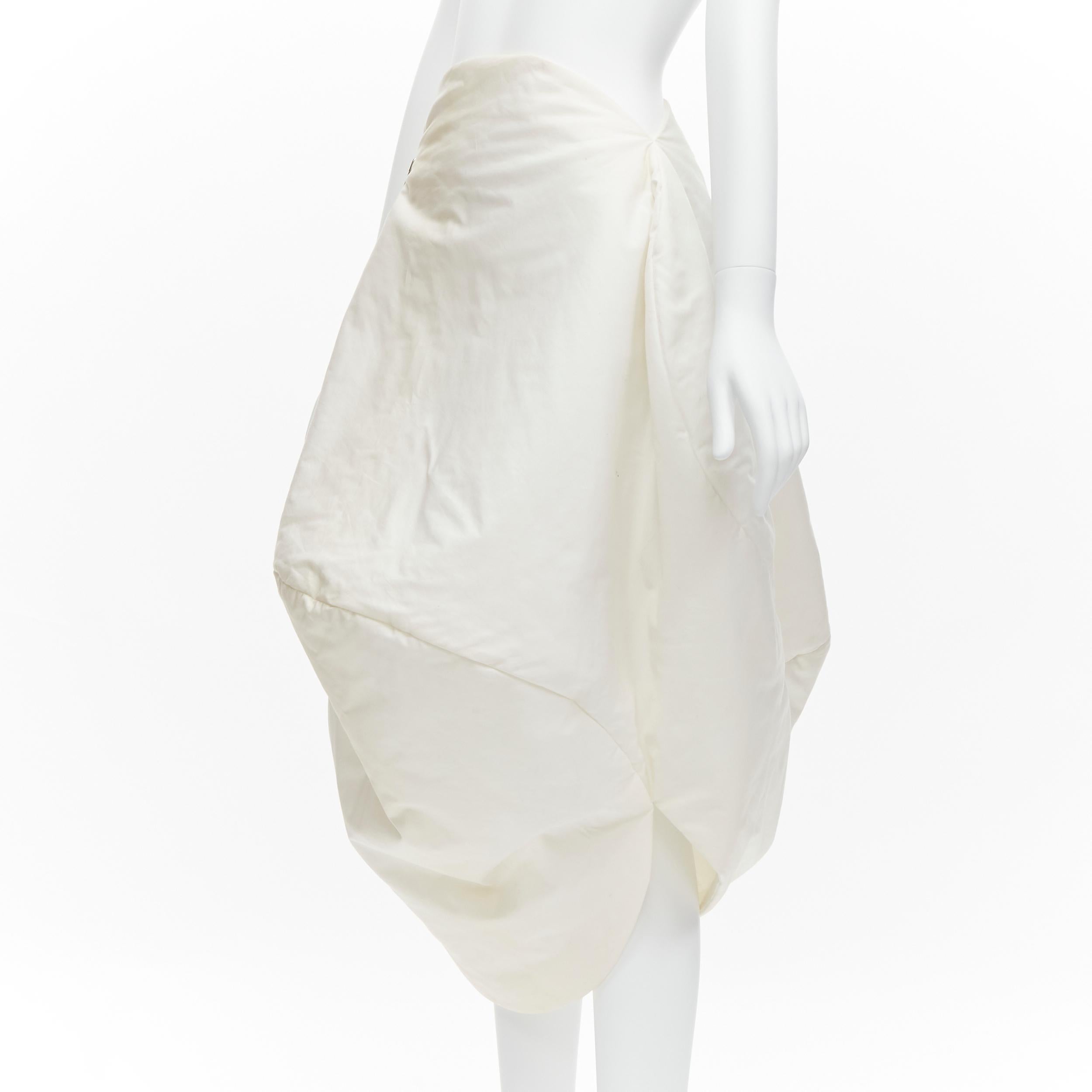 rare COMME DES GARCONS 1997 Runway Lumps Bumps 3D white cotton bubble skirt M For Sale 4