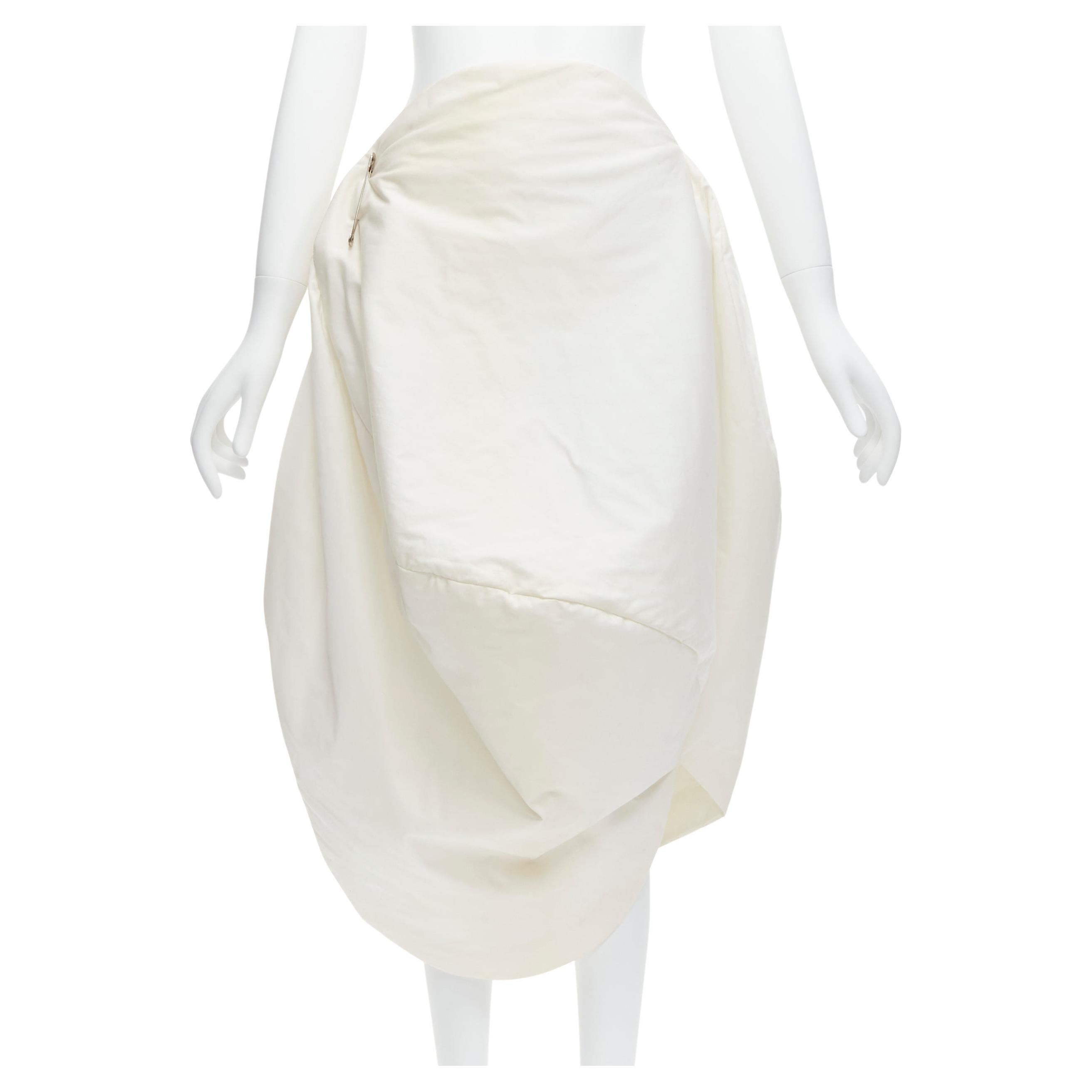 rare COMME DES GARCONS 1997 Runway Lumps Bumps 3D white cotton bubble skirt M For Sale