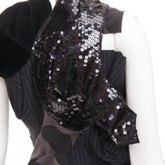 rare COMME DES GARCONS 2009 Runway black patchwork mini skirt