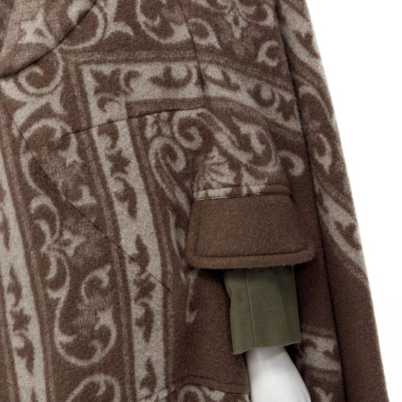 raro COMME DES GARCONS 2009 Runway marrone etnico lana cashmere coperta bozzolo M in vendita 5