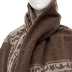 raro COMME DES GARCONS 2009 Runway marrón étnico lana cachemira manta capullo M