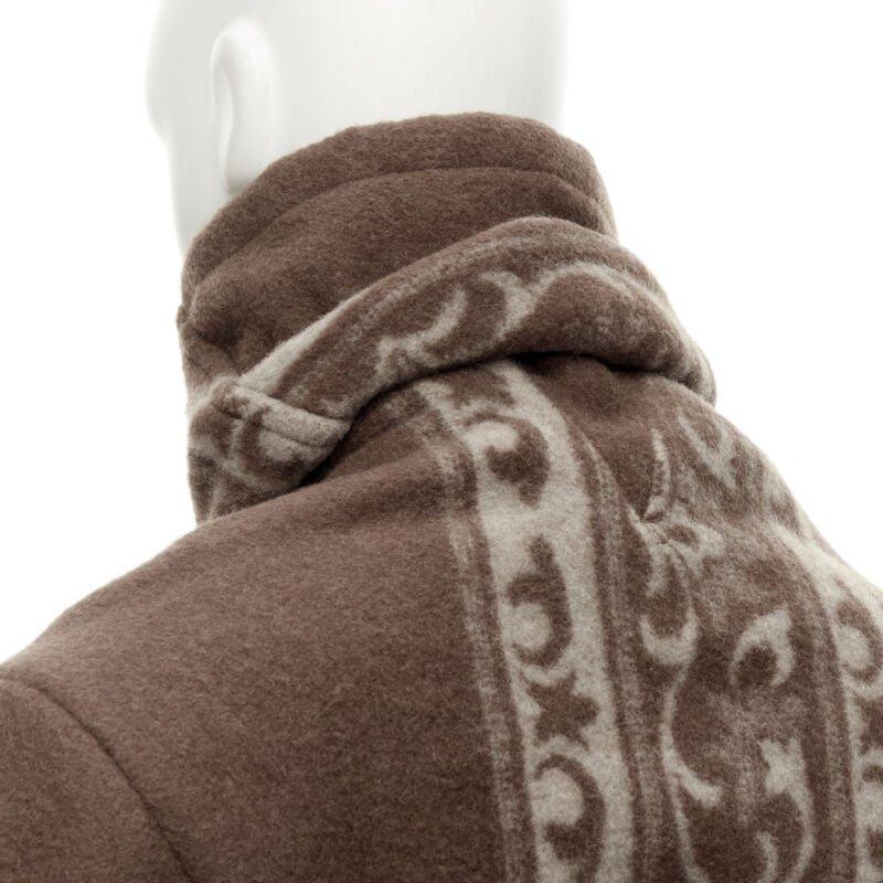 raro COMME DES GARCONS 2009 Runway marrone etnico lana cashmere coperta bozzolo M in vendita 2
