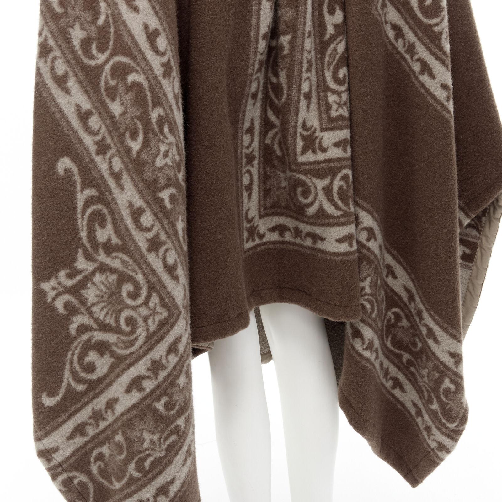 rare COMME DES GARCONS 2009 Runway brown ethnic wool cashmere blanket cocoon M For Sale 3