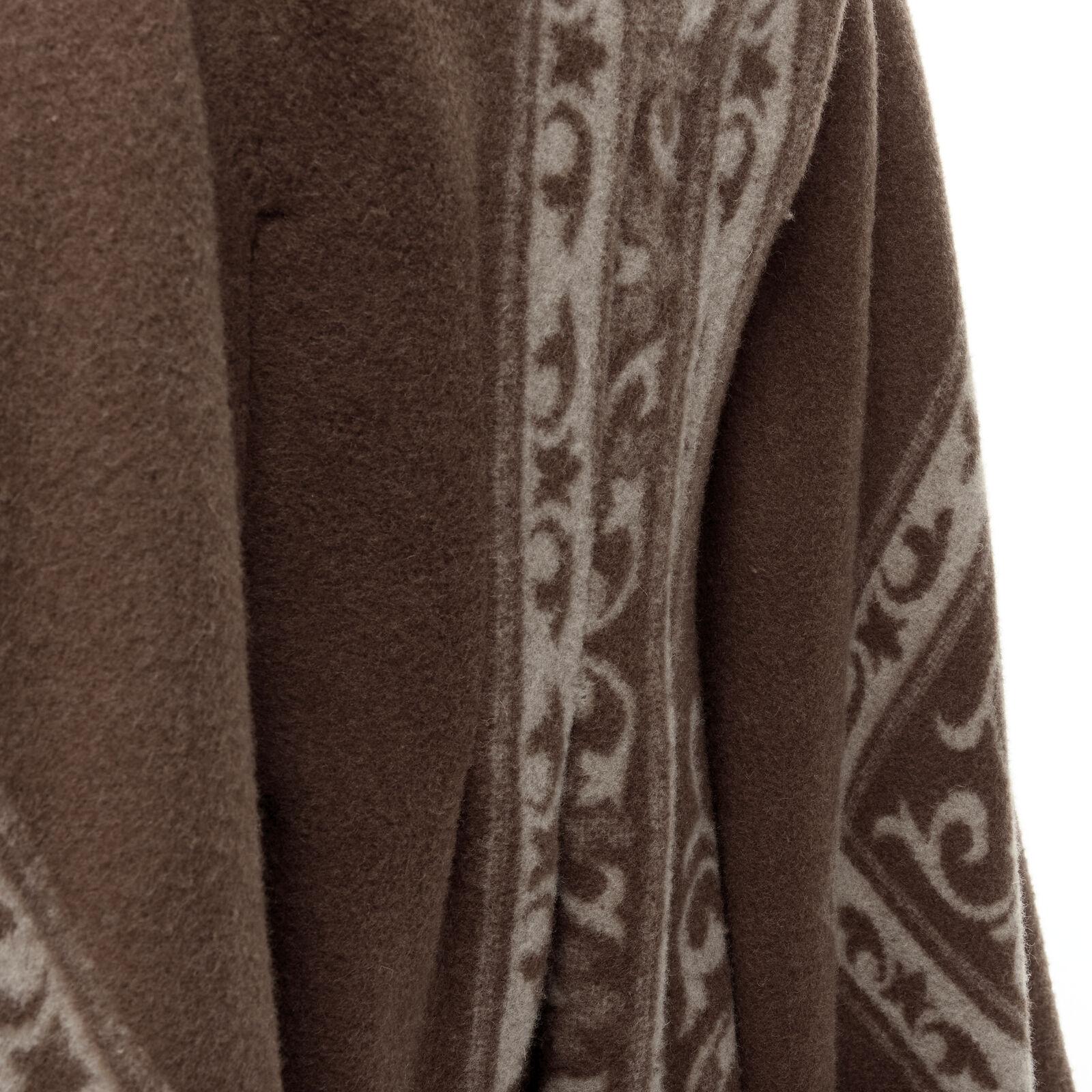 rare COMME DES GARCONS 2009 Runway brown ethnic wool cashmere blanket cocoon M For Sale 4