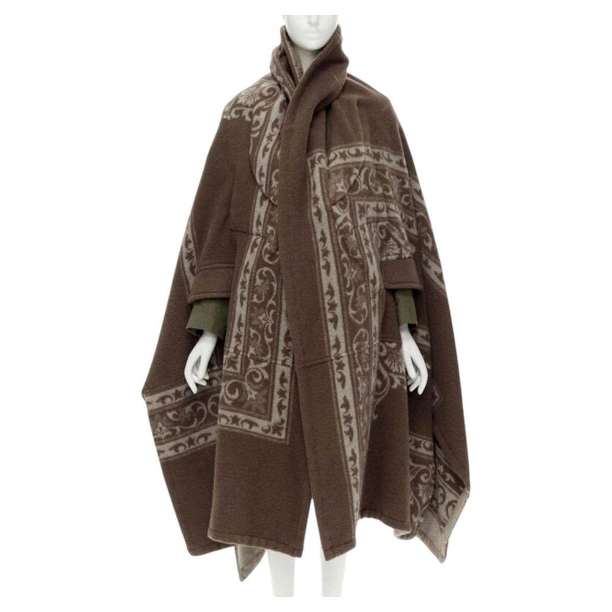 Comme des Garçons 2009 Runway Wool-Cashmere Blanket Cocoon Coat