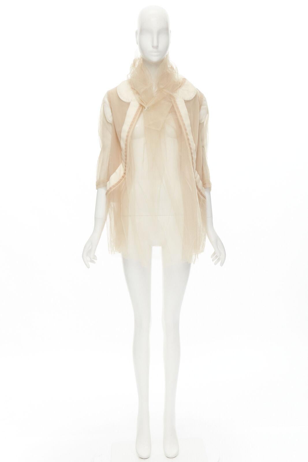 rare COMME DES GARCONS 2009 Runway nude deconstructed inside out tulle jacket XS 6