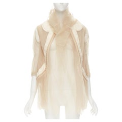 rare COMME DES GARCONS 2009 Runway nude deconstructed inside out tulle jacket XS