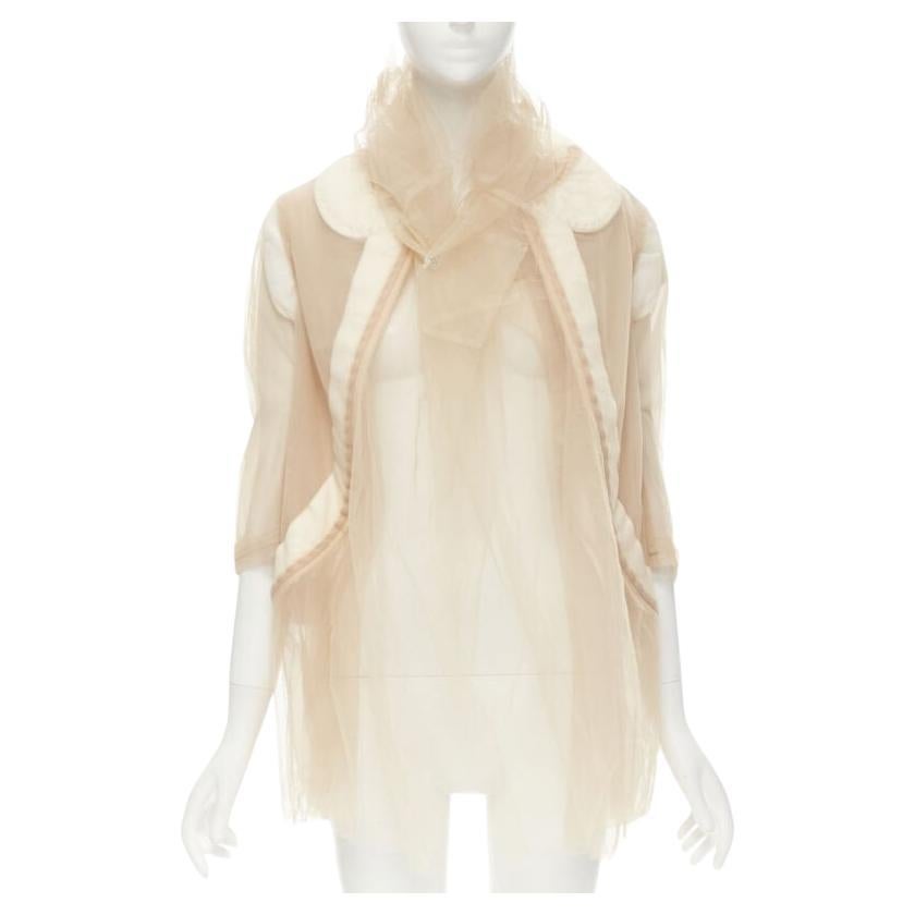 rare COMME DES GARCONS 2009 Runway nude deconstructed inside out tulle jacket XS For Sale