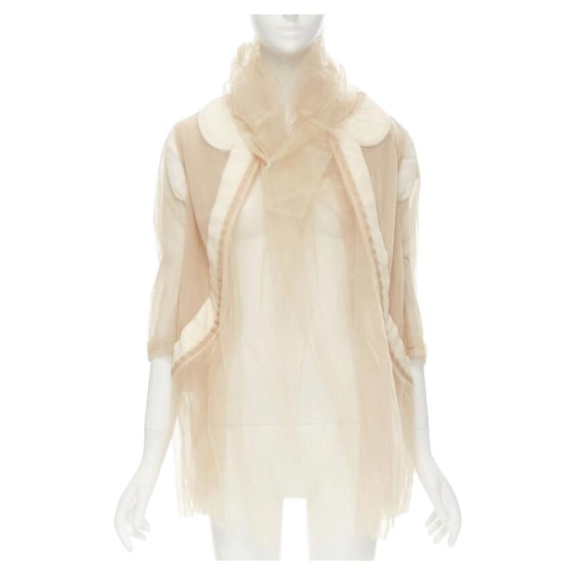 raro COMME DES GARCONS 2009 Pasarela nude deconstruido del revés chaqueta de tul XS