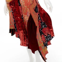 rare COMME DES GARCONS 2010 Runway oriental jacquard sequins devore skirt S