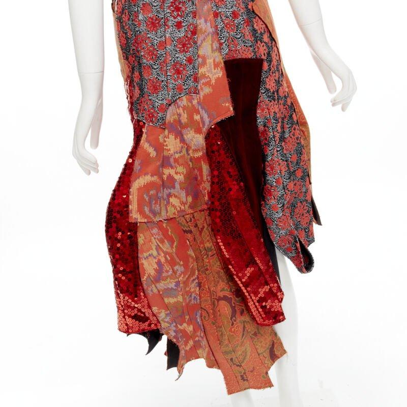 raro COMME DES GARCONS 2010 Gonna devore in jacquard orientale con paillettes S in vendita 3