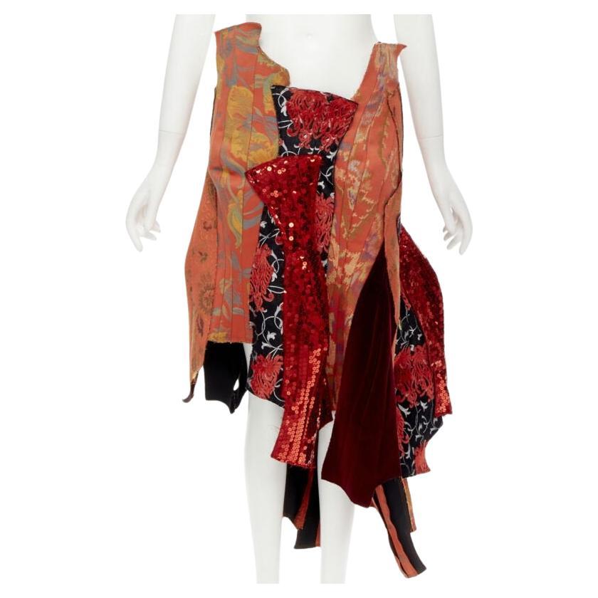 rare COMME DES GARCONS 2010 Runway oriental jacquard sequins devore skirt S