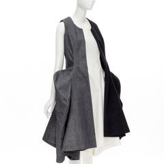 rare COMME DES GARCONS 2011 Runway deconstructed split peplum dress XS