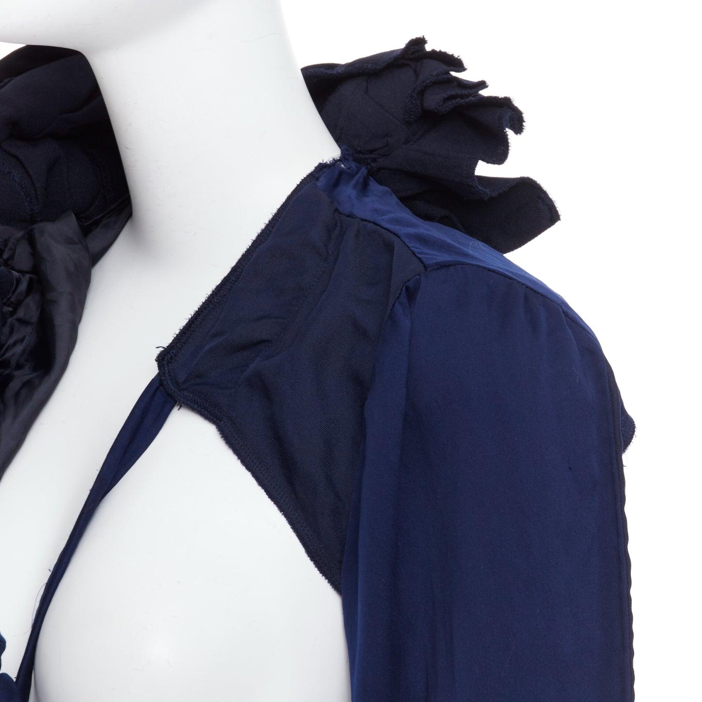 raro COMME DES GARCONS 2011 Giacca a mezza cravatta destrutturata con nodo twist della passerella S in vendita 5