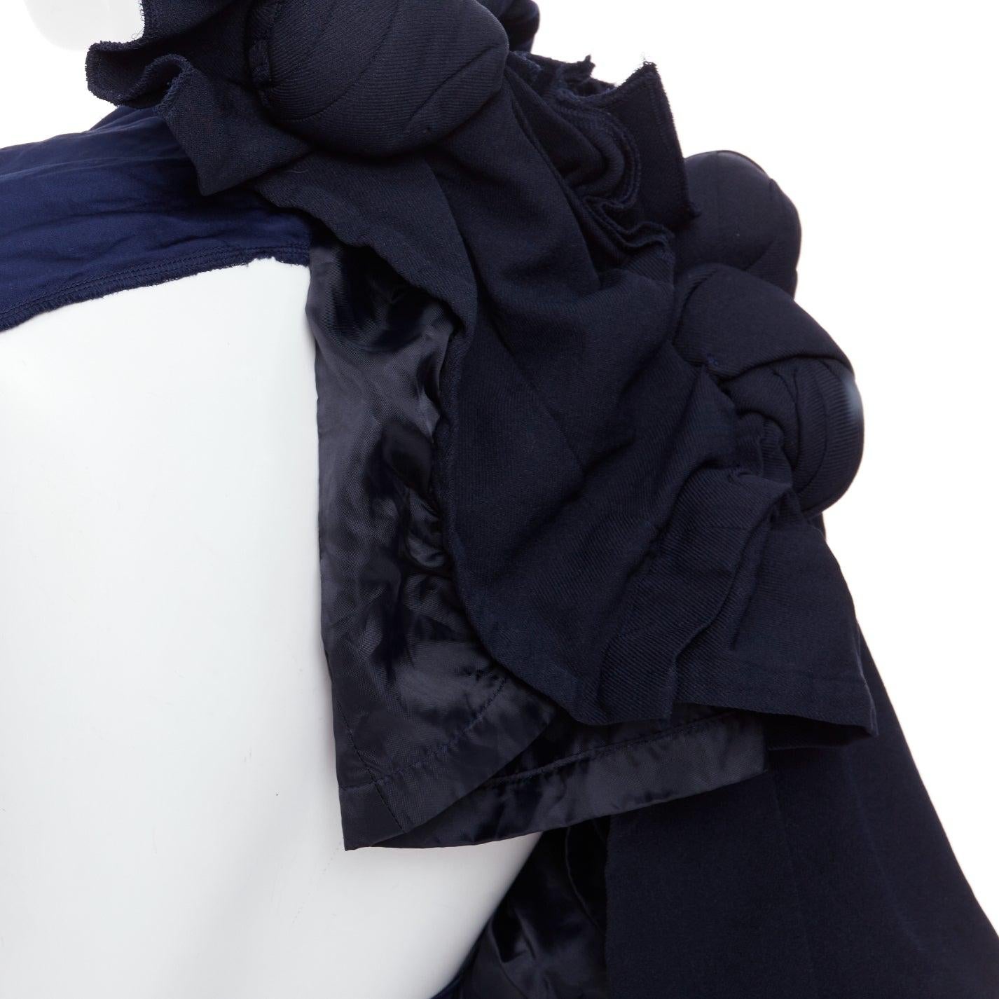 raro COMME DES GARCONS 2011 Giacca a mezza cravatta destrutturata con nodo twist della passerella S in vendita 6