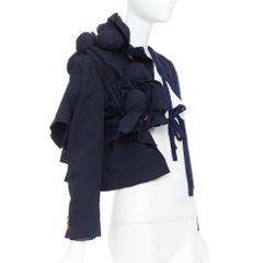 Seltene dekonstruierte COMME DES GARCONS 2011 Laufsteg-Jacke mit halber Krawatte und gedrehtem Knoten S