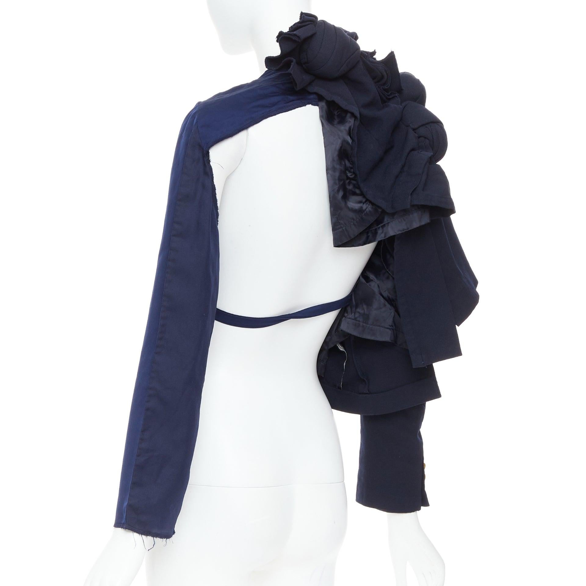 Donna raro COMME DES GARCONS 2011 Giacca a mezza cravatta destrutturata con nodo twist della passerella S in vendita