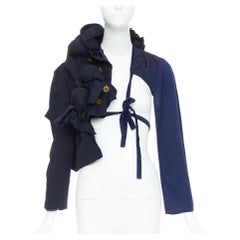 Seltene dekonstruierte COMME DES GARCONS 2011 Laufsteg-Jacke mit halber Krawatte und gedrehtem Knoten S