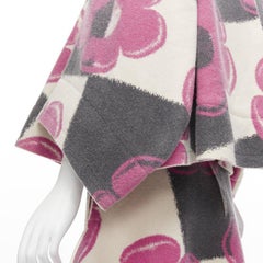 rare COMME DES GARCONS 2012 Runway 2D Flat Packed Doll floral checkered set XS