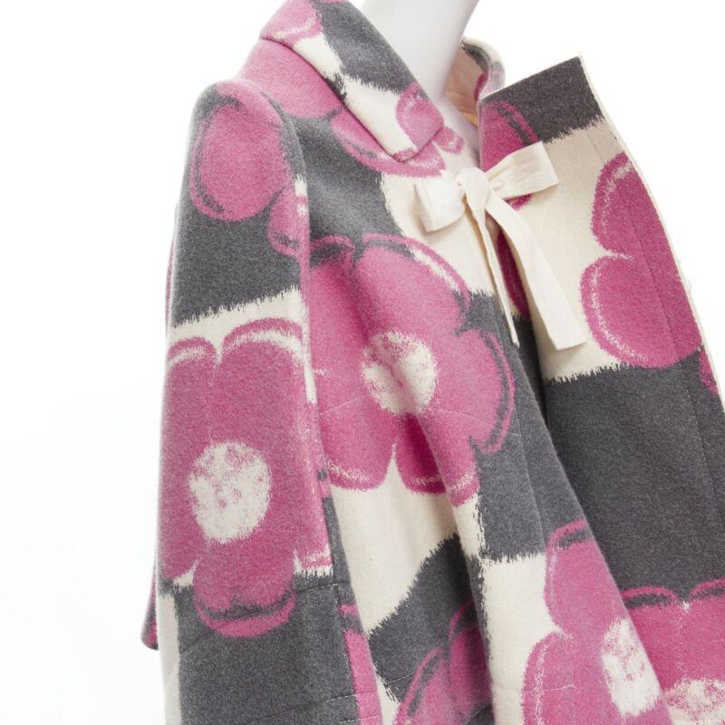 rare COMME DES GARCONS 2012 Runway 2D Flat Packed Doll floral checkered set XS in vendita 2