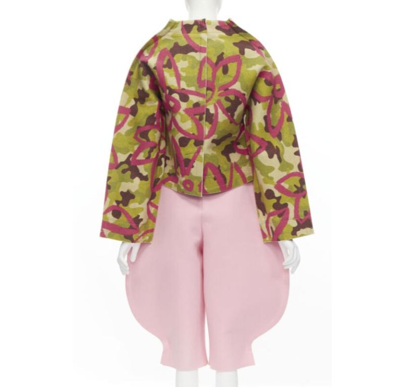 De las mujeres rare COMME DES GARCONS 2012 Runway 2D Flat Packed Doll green camo pink set S en venta