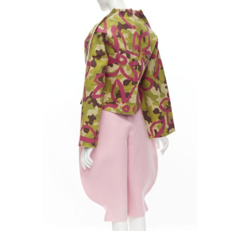 rare COMME DES GARCONS 2012 Runway 2D Flat Packed Doll green camo pink set S en venta 1