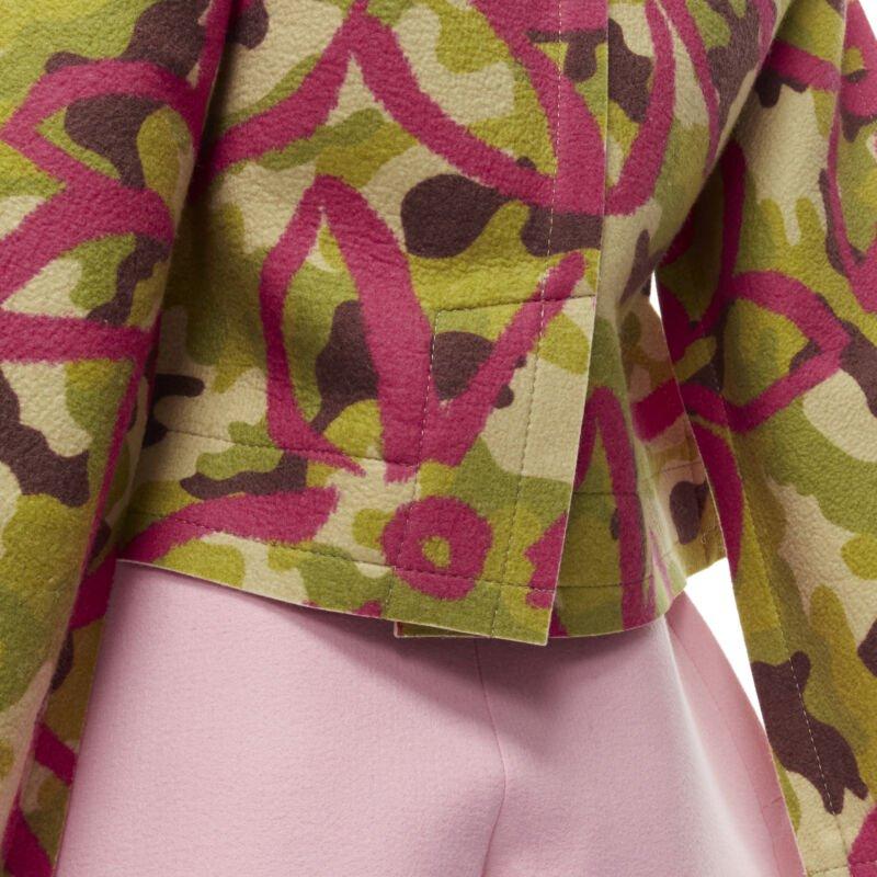 rare COMME DES GARCONS 2012 Runway 2D Flat Packed Doll green camo pink set S en venta 3
