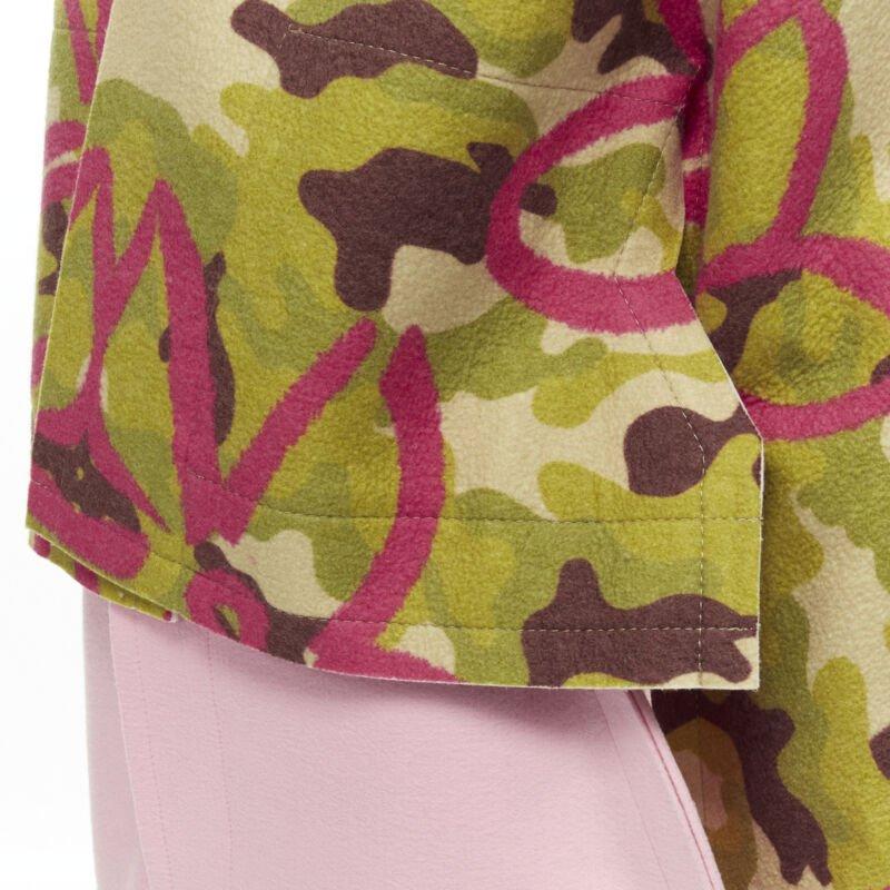 rare COMME DES GARCONS 2012 Runway 2D Flat Packed Doll green camo pink set S en venta 4