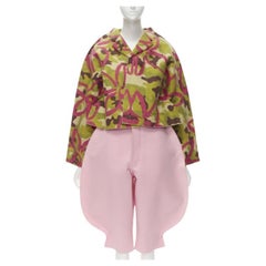 rare COMME DES GARCONS 2012 Runway 2D Flat Packed Doll green camo pink set S
