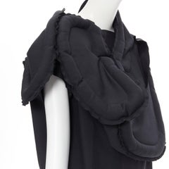 rare COMME DES GARCONS 2014 black padded irregular cut lumps dress S