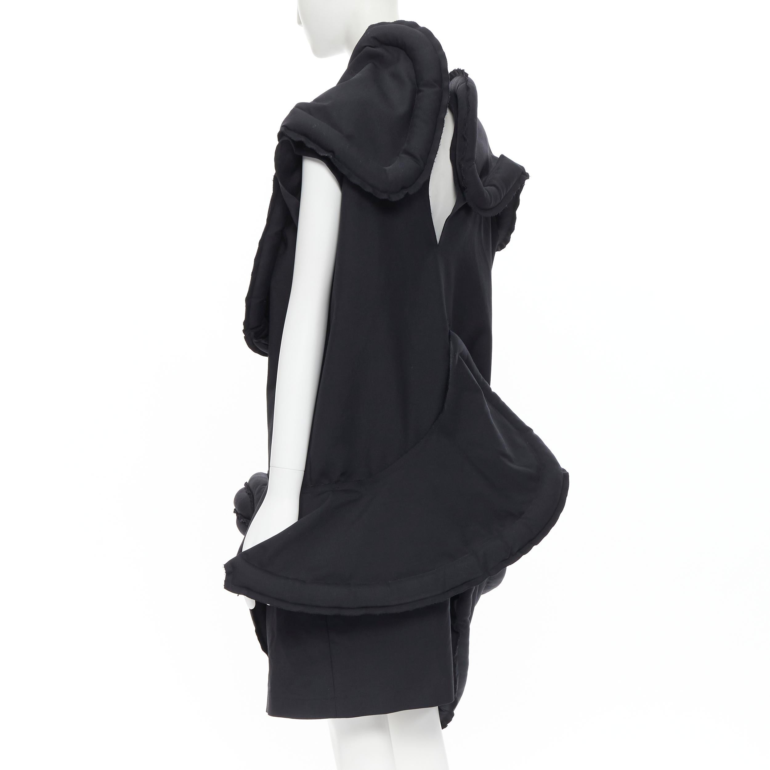 rare COMME DES GARCONS 2014 black padded irregular cut lumps dress S 1