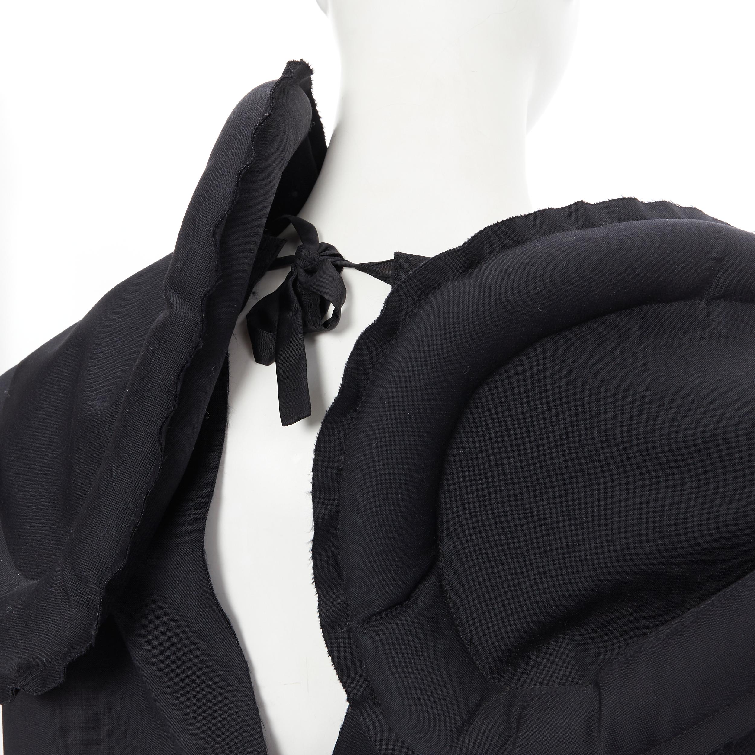 rare COMME DES GARCONS 2014 black padded irregular cut lumps dress S 3
