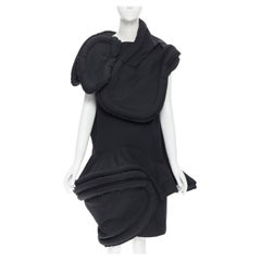 rare COMME DES GARCONS 2014 black padded irregular cut lumps dress S