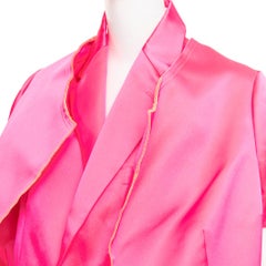 rare COMME DES GARCONS 2020 Runway fuschia pink structured satin layered coat S
