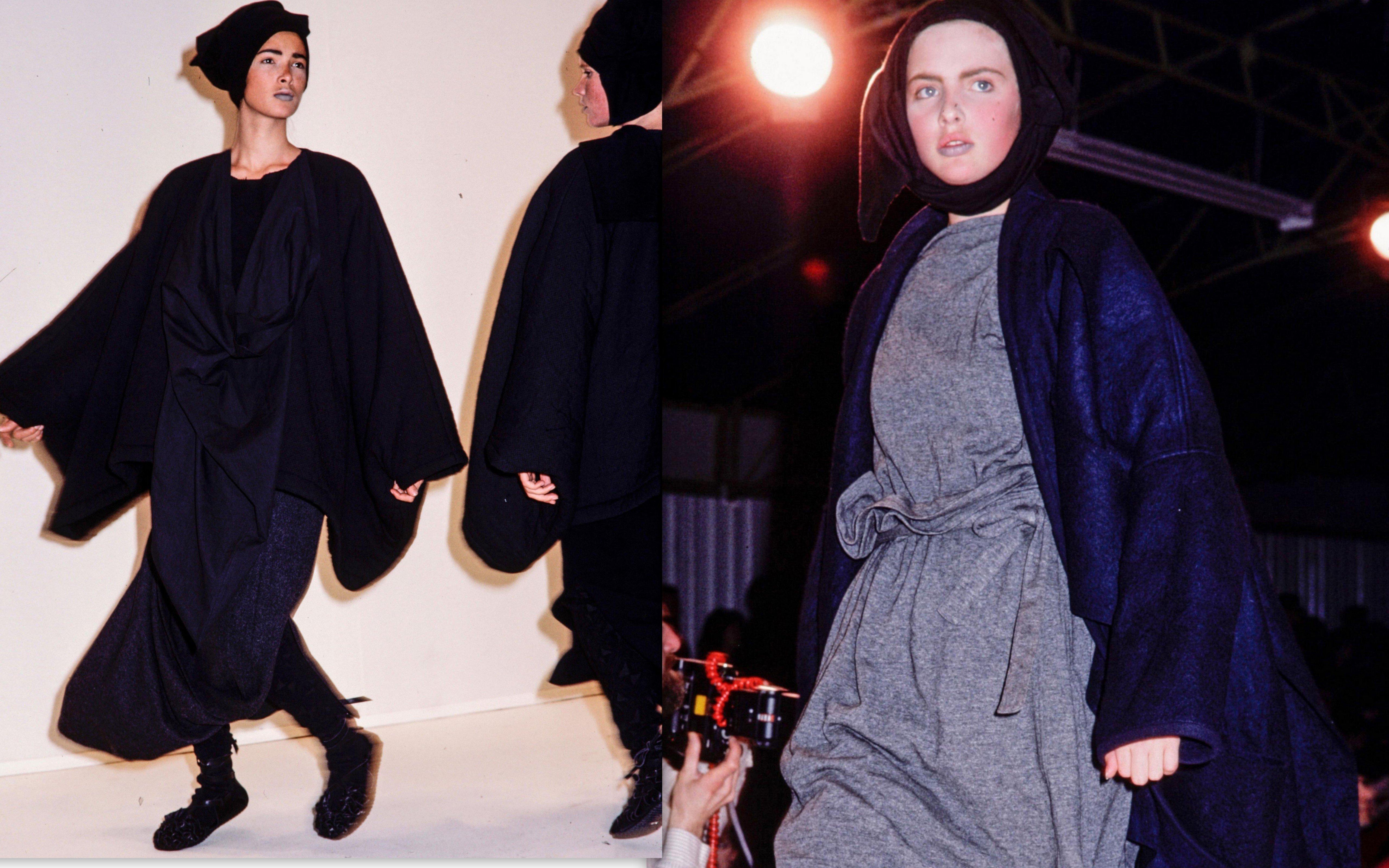 Rare Comme des Garcons Black Wool Rectangular Panels   Felt Coat FW 1983 In Good Condition For Sale In New York, NY